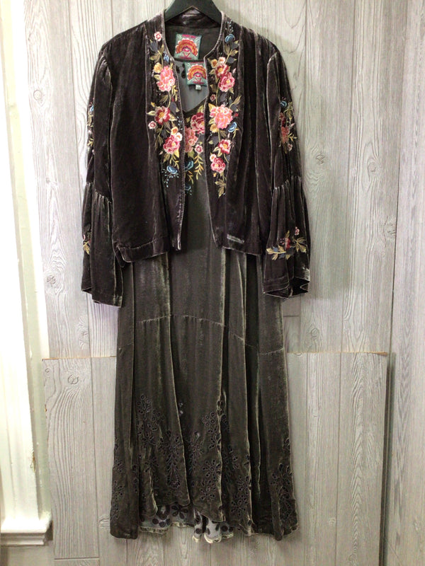 Johnny Was Velvet Dress Set Size Large